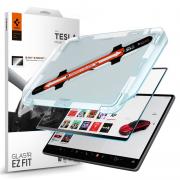 Folie sticla cu sistem de montare Spigen Tesla EZ Fit Anti Glare compatibila cu Tesla Model 3 2024, Transparent