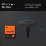 Emblema frontala Spigen Tesla compatibila cu Tesla Model 3 2025/2024 Highland, Negru 6 - lerato.ro
