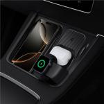 Incarcator autoSpigen Tesla 3 in 1,Wireless Charging Hub, compatibil cu Tesla Model 3 (2021–2023) / Model Y (2021–2025), Negru 12 - lerato.ro