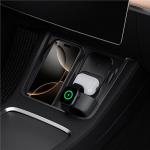 Incarcator autoSpigen Tesla 3 in 1,Wireless Charging Hub, compatibil cu Tesla Model 3 (2021–2023) / Model Y (2021–2025), Negru 15 - lerato.ro