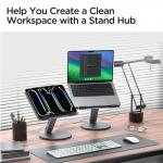 Stand universal laptop Spigen LD204H, Ajustabil, Rotire 360 grade, 2xUSB-C, 2xUSB-A, 1xHDMI, Compatibil cu laptop de maxim 15.6 inch, Gri 6 - lerato.ro