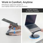 Stand universal laptop Spigen LD204H, Ajustabil, Rotire 360 grade, 2xUSB-C, 2xUSB-A, 1xHDMI, Compatibil cu laptop de maxim 15.6 inch, Gri 7 - lerato.ro