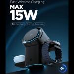Incarcator Wireless 3 in 1 Spigen Essential EF223MS cu MagSafe, 15W, Cablu USB-C 1.5m inclus, Negru 5 - lerato.ro