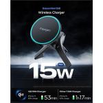 Suport auto Spigen EV15MAQ Essential Qi2, Air Vent Mount, Compatibil MagSafe, Incarcare wireless 15W, Rotire 360 grade, Cablu USB-C 1.5m inclus, Negru 3 - lerato.ro