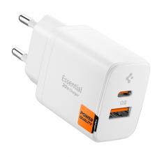 Incarcator retea Spigen Essential EE202EU, 1x USB-C, 1x USB-A, Power Delivery 20W, Alb
