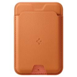 Portofel magnetic Spigen Valentinus MagFit, Compatibil MagSafe, Portocaliu
