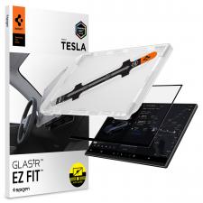 Accesorii Tablete, Folie sticla cu sistem de montare Spigen Tesla EZ Anti Glare Matte FC compatibila cu Tesla Model Y L 2026, Negru, lerato.ro