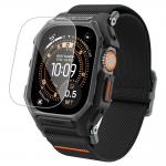Kit protectie 2in1 Spigen Lite Fit Pro, 1x curea, 1x folie sticla securizata, compatibil cu Apple Watch Ultra 1/2/3, 49mm, Negru 2 - lerato.ro