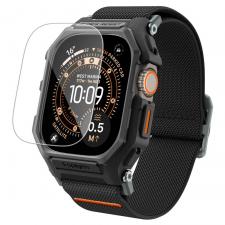 Kit protectie 2in1 Spigen Lite Fit Pro, 1x curea, 1x folie sticla securizata, compatibil cu Apple Watch Ultra 1/2/3, 49mm, Negru