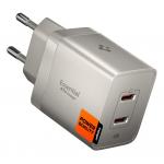 Incarcator retea Spigen Essential EE472EU-GAN GaN, 47W, 3A, 2x USB-C, Silver 2 - lerato.ro