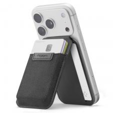 Portofel din piele ecologica Spigen Slim Fold S314-4, Compatibil MagSafe, Functie Stand, Negru
