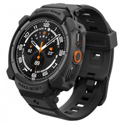 Curea cu carcasa de protectie Spigen Rugged Armor Pro compatibila cu Samsung Galaxy Watch Ultra 1/2 47mm, Negru