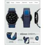 Curea din nylon Spigen Athlex Air compatibila cu Google Pixel Watch 5 / 4 / 3, 45mm, Navy Blue 11 - lerato.ro