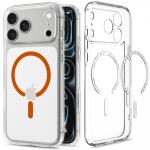 Husa Spigen Ultra Hybrid Mag cu MagSafe compatibila cu iPhone 18 Pro / 17 Pro, Portocaliu / Transparent 3 - lerato.ro