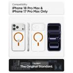 Husa Spigen Ultra Hybrid MagFit cu MagSafe compatibila cu iPhone 18 Pro Max / 17 Pro Max, Transparent / Portocaliu 22 - lerato.ro