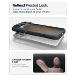 Husa Spigen Ultra Hybrid Matte cu MagSafe compatibila cu iPhone 18 Pro / 17 Pro, Frost Black Orange 17 - lerato.ro
