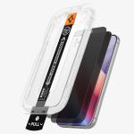 Set 2 folii sticla securizata Spigen GLAS.tR EZ Fit Privacy, Kit montare inclus, compatibile cu iPhone 18 Pro Max, Negru 3 - lerato.ro