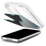 Set 2 folii sticla securizata Spigen GLAS.tR EZ Fit Privacy, Kit montare inclus, compatibile cu iPhone 18 Pro Max, Negru 4 - lerato.ro