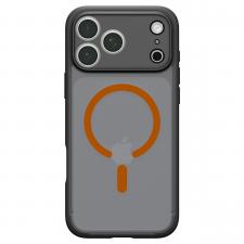 Huse si carcase iPhone 18 Pro Max, Husa Spigen Ultra Hybrid Matte MagFit cu MagSafe compatibila cu iPhone 18 Pro Max / 17 Pro Max, Frost Black / Orange, lerato.ro