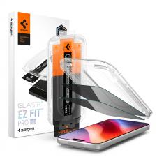 Folii iPhone 18 Pro, Set 2 folii sticla securizata Spigen Glass tR EZ Fit Privacy compatibile cu iPhone 18 Pro, Negru, lerato.ro