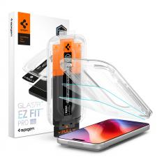 Folii iPhone 18 Pro, Set 2 folii sticla securizata Spigen Glass tR EZ Fit Pro HD compatibile cu iPhone 18 Pro, Transparent, lerato.ro