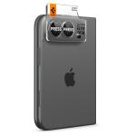 Set 2 protectii camera foto Spigen Glass tR EZ Fit compatibile cu iPhone Duo, Alb 7 - lerato.ro