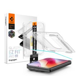 Folie sticla securizata Spigen Glass tR EZ Fit Pro HD compatibila cu iPhone Duo, Transparent
