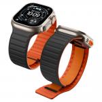 Curea din silicon Spigen Athlex Air compatibila cu Apple Watch 8/9/10/11/12/SE/Ultra, 44/45/46/49mm, Negru / Portocaliu 3 - lerato.ro