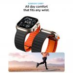 Curea din silicon Spigen Athlex Air compatibila cu Apple Watch 8/9/10/11/12/SE/Ultra, 44/45/46/49mm, Negru / Portocaliu 7 - lerato.ro