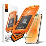 Set 2 folii sticla securizata Spigen ALM S Glas.tR Slim Anti Reflection, Kit montare inclus, compatibile cu iPhone 18 Pro Max / 17 Pro Max, Transparent 2 - lerato.ro