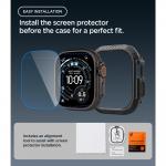 Set 2 in 1 Spigen Lock Fit, Carcasa + Folie sticla securizata compatibile cu Apple Watch Ultra 1 / 2 / 3 / 4 (49mm), Negru 12 - lerato.ro