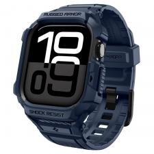 Accesorii Apple Watch 11 42 mm, Set curea si carcasa Spigen Rugged Armor Pro compatibil cu Apple Watch 11, 42mm, Navy Blue, lerato.ro