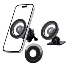 Accesorii auto, Suport auto Spigen MFT13 Magnetic, Dashboard/Air Mount, Rotire 360 grade, Silver, lerato.ro
