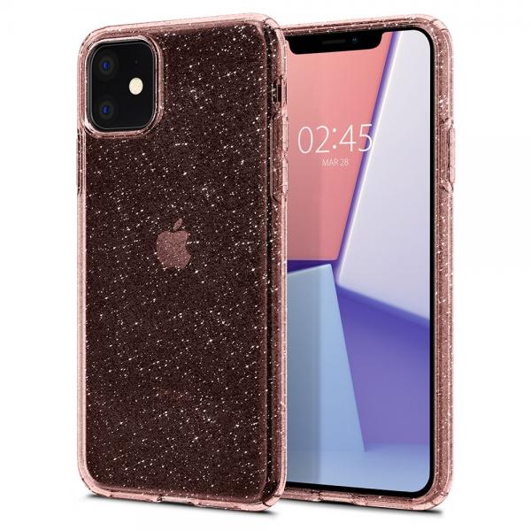 Carcasa Spigen Liquid Crystal compatibila cu iPhone 11 Glitter Rose