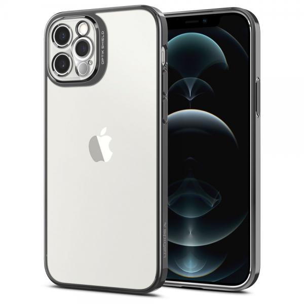 Carcasa Spigen Optik Crystal compatibila cu iPhone 12 Pro Chrome Grey 1 - lerato.ro