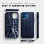 Carcasa Spigen Liquid Air compatibila cu iPhone 12 Mini Navy Blue 14 - lerato.ro