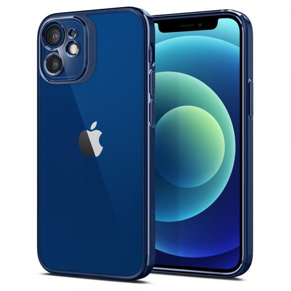 Carcasa Spigen Optik Crystal compatibila cu iPhone 12 Mini Chrome Blue