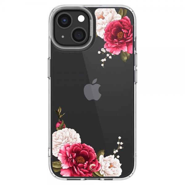 Carcasa Spigen Cecile compatibila cu iPhone 13 Red Floral 1 - lerato.ro