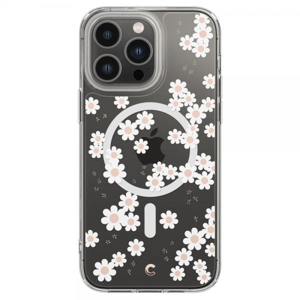 Carcasa Spigen Cecile MagSafe compatibila cu iPhone 14 Pro White Daisy