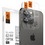 Set 6 protectii sticla camera foto Spigen Optik EZ FIT compatibil cu iPhone 14 Pro / 14 Pro Max / 15 Pro / 15 Pro Max Black