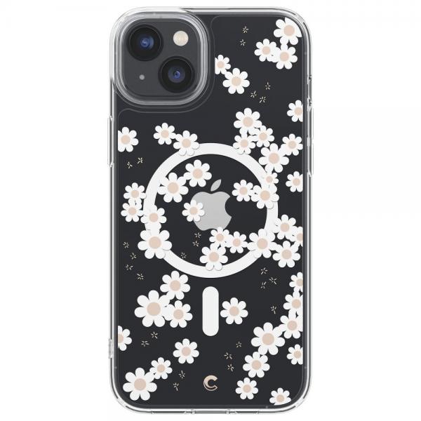 Carcasa Spigen Cecile MagSafe compatibila cu iPhone 14 White Daisy