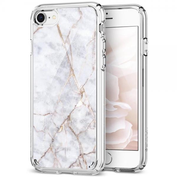 Carcasa Spigen Ultra Hybrid 2 iPhone 7/8 Marble Carrara White 1 - lerato.ro