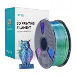 Filament pentru imprimanta 3D Sunlu PLA Plus Silk Tricolor, Finisaj matasos / lucios, Diametru 1.75mm, 1kg, Albastru / Verde / Mov 5 - lerato.ro