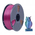 Filament pentru imprimanta 3D Sunlu PLA Plus Silk Tricolor, Finisaj matasos / lucios, Diametru 1.75mm, 1kg, Albastru / Verde / Mov 3 - lerato.ro