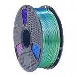 Filament pentru imprimanta 3D Sunlu PLA Plus Silk Tricolor, Finisaj matasos / lucios, Diametru 1.75mm, 1kg, Albastru / Verde / Mov 2 - lerato.ro