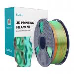 Filament pentru imprimanta 3D Sunlu PLA Plus Silk Tricolor, Finisaj matasos / lucios, Diametru 1.75mm, 1kg, Portocaliu / Albastru / Verde 5 - lerato.ro