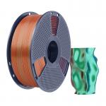 Filament pentru imprimanta 3D Sunlu PLA Plus Silk Tricolor, Finisaj matasos / lucios, Diametru 1.75mm, 1kg, Portocaliu / Albastru / Verde 3 - lerato.ro