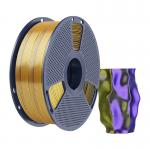 Filament pentru imprimanta 3D Sunlu PLA Plus Silk Tricolor, Finisaj matasos / lucios, Diametru 1.75mm, 1kg, Negru / Gold / Mov 3 - lerato.ro