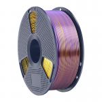 Filament pentru imprimanta 3D Sunlu PLA Plus Silk Tricolor, Finisaj matasos / lucios, Diametru 1.75mm, 1kg, Negru / Gold / Mov 2 - lerato.ro