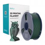 Filament pentru imprimanta 3D Sunlu PLA Plus Silk Dual Color, Finisaj matasos / lucios, Diametru 1.75mm, 1kg, Negru / Verde 5 - lerato.ro